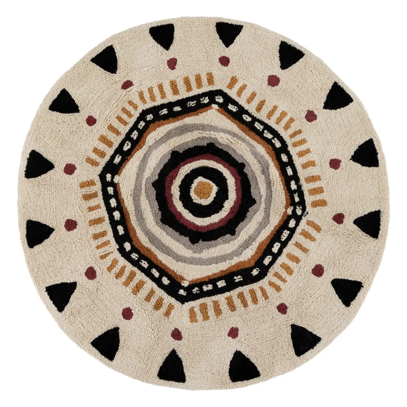 Tapis "Tribal" en coton tufté D118cm