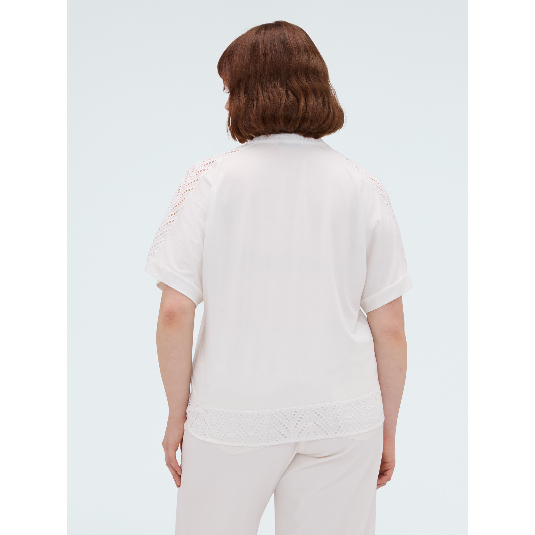 Fiorella Rubino - Blusa in sangallo con nodo - Bianco