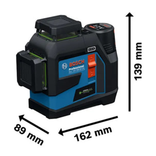 Laser 3 plans GLL 12V-100-33 CG - BOSCH - avec 1 baterie 12V 2.0Ah - chargeur - accessoire -LBoxx - 0601065401