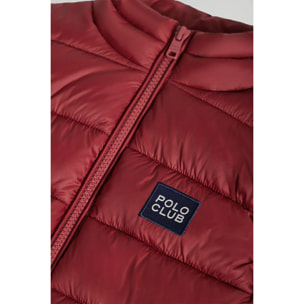 Gilet Charlie ultralight da bambino bordeaux con particolari Polo Club