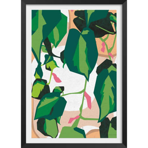 Poster green touch Affiche + cadre en bois - Noir