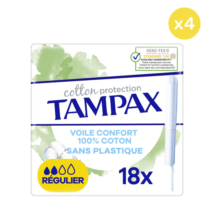 4x18 Tampons Tampax Régulier Avec Applicateur