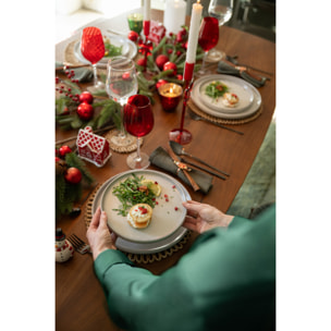 J-Line Assiette Luna - céramique - gris clair - small