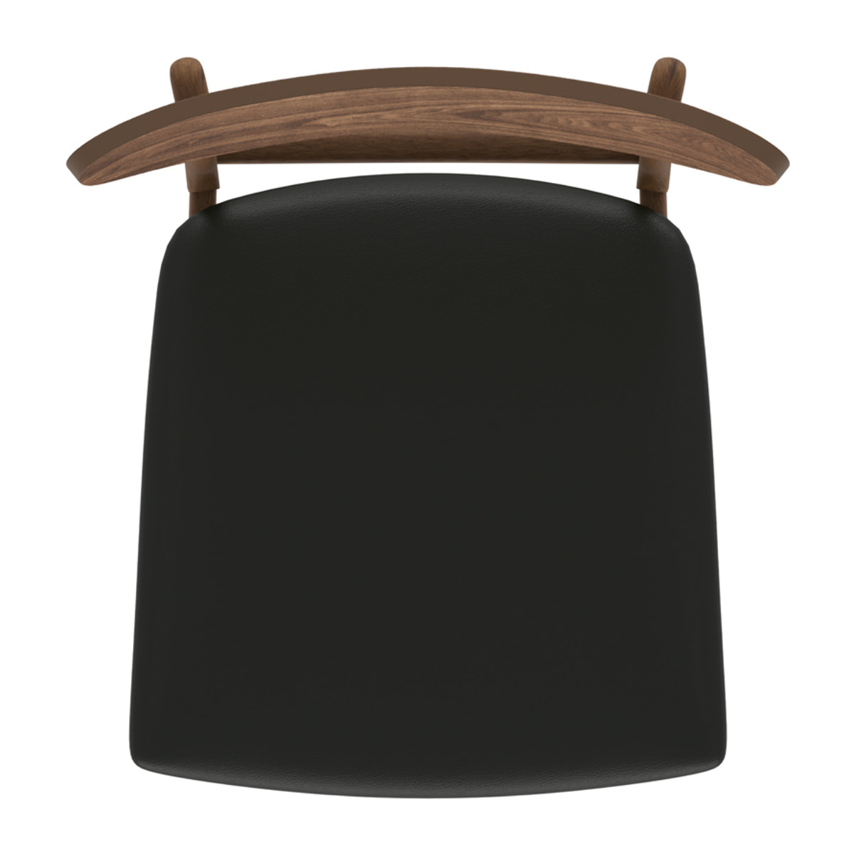Lot de 2 chaises en cuir synthétique noir et bois foncé - Lana