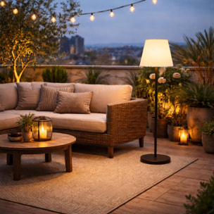 Well Home Lámpara de exterior Recargable con RGB y LED blanco cálido Ø16,5x106cm