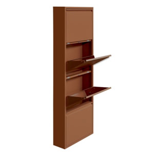 Scarpiera 4 ante in metallo mattone 80x14,2x136 cm - Emy