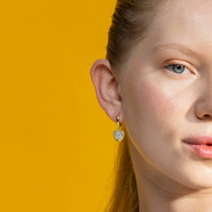 Pendientes de Circonita Brillante acabados en oro amarillo de 18k