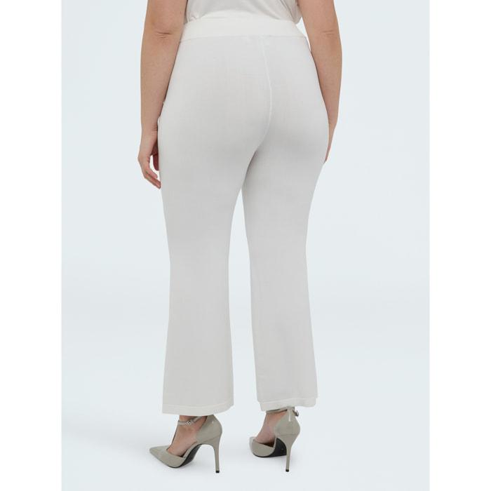 Fiorella Rubino - Pantaloni Flare in maglia - Bianco