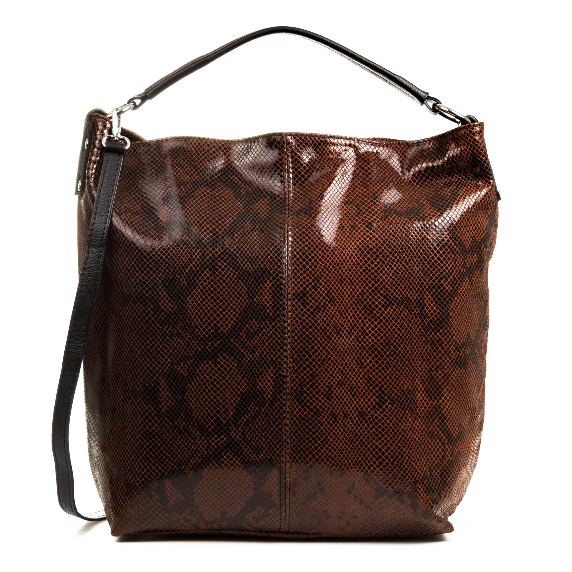 Alagna Bolso Shopper Mujer.Piel auténtica Gamuza Estampado Serpiente