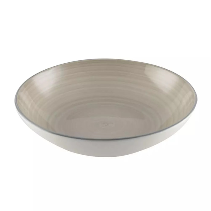 Lot de 6 Assiette creuse unie taupe - coachella