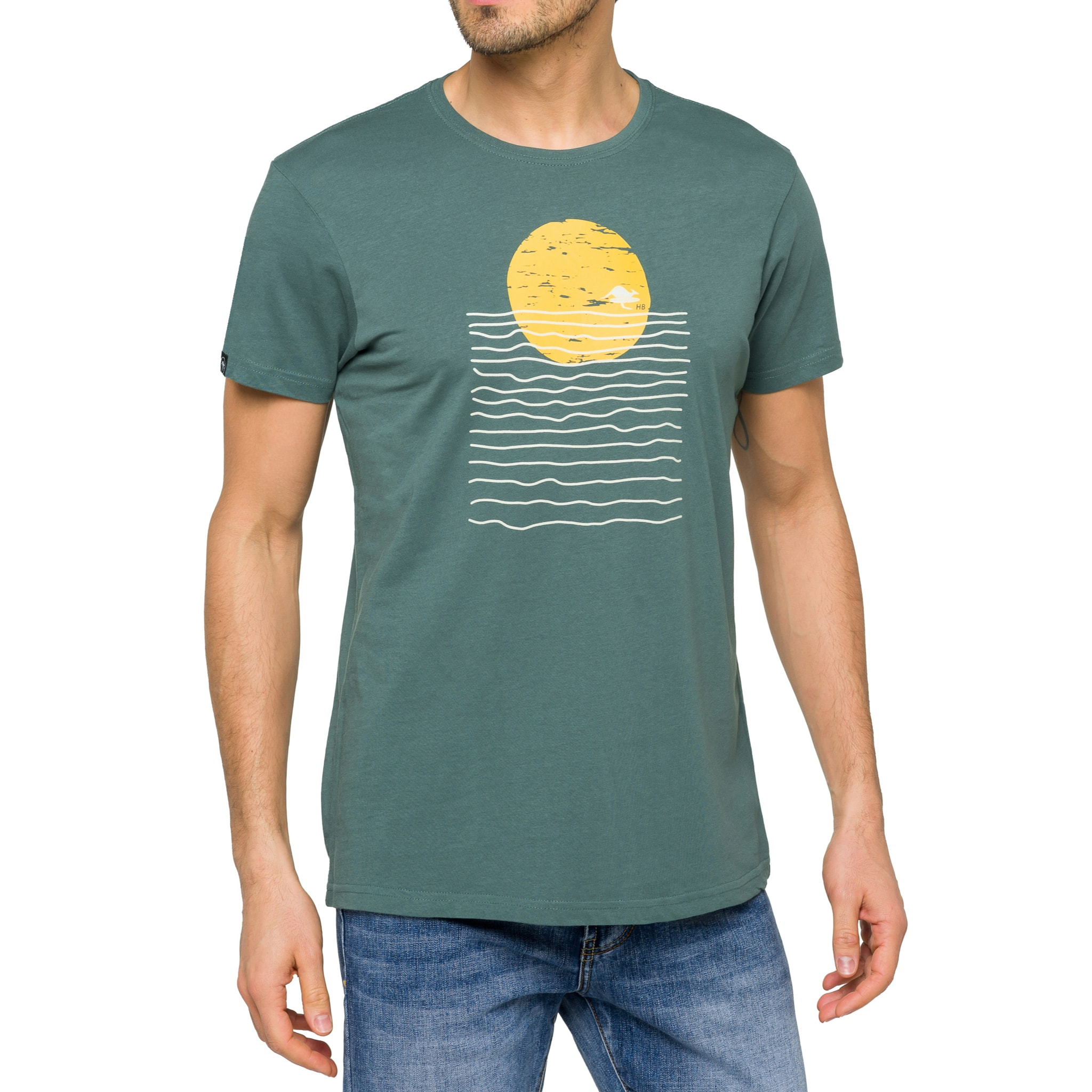 T-shirt in cotone 150 gr Hot Buttered Heatwave Verde Chiaro