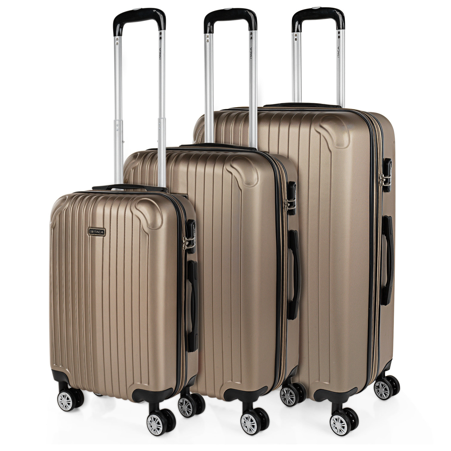 Maleta Itaca Sevron Set De 3 Unidades Champagne