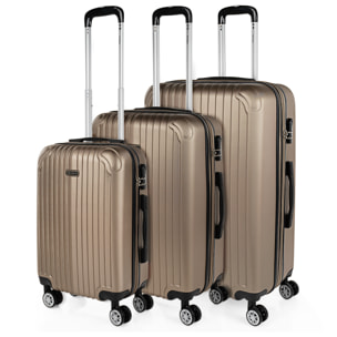 Maleta Itaca Sevron Set De 3 Unidades Champagne