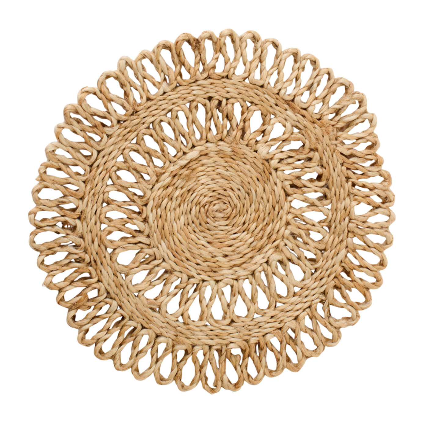 J-Line Set de Table Rond - jute - naturel - 2 pièces