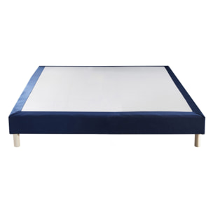 Sommier tapissier décoration bleu velours, 12 cm