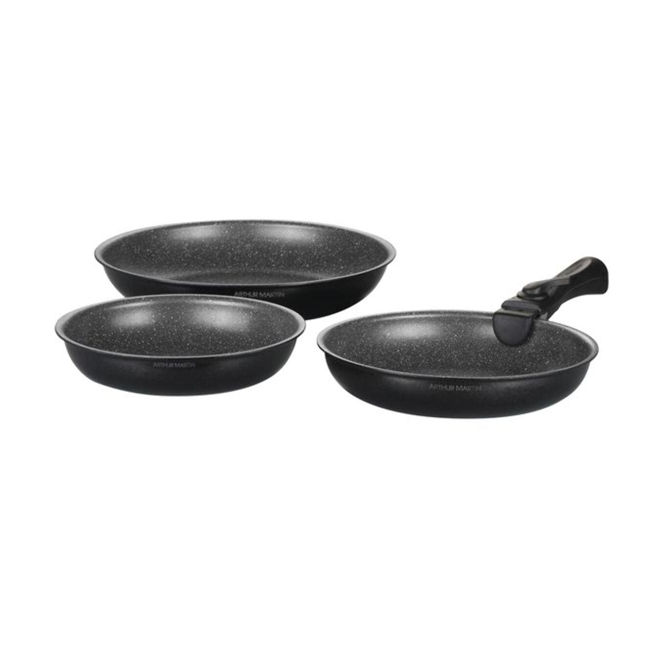 Set de 3 poêles 20/24/28cm Noir Brillant