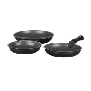 Set de 3 poêles 20/24/28cm Noir Brillant