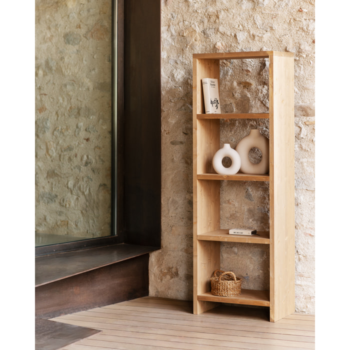 Étagère en bois massif ton chêne moyen de 180x60cm Hauteur: 180 Longueur: 60 Largeur: 35