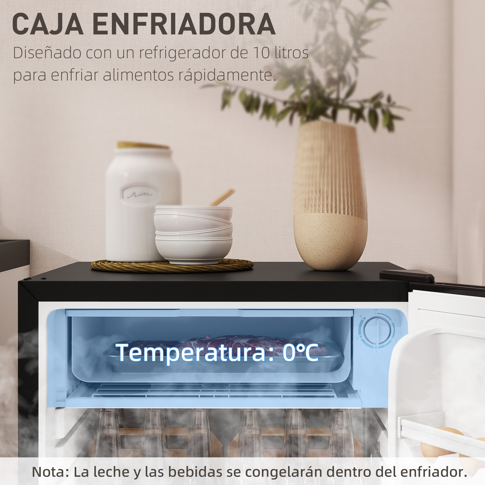 Nevera Pequeña 91 L con Congelador, Mini Frigorífico Silenciosa, Frigorífico Pequeño Bajo Encimera con Temperatura Regulable 5 Niveles, Puerta Reversible y Estantes Ajustables, Negro