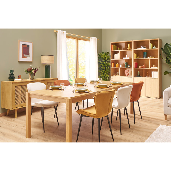 Table à manger extensible rallonges intégrées en bois clair chêne rectangulaire L125-238 cm AGALI