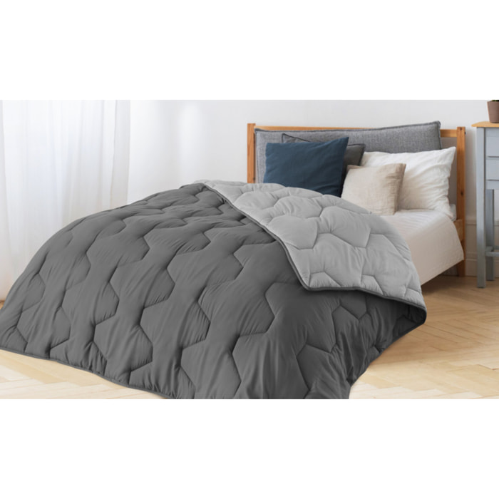 Couette 300g/m2 bicolore - Gris anthracite