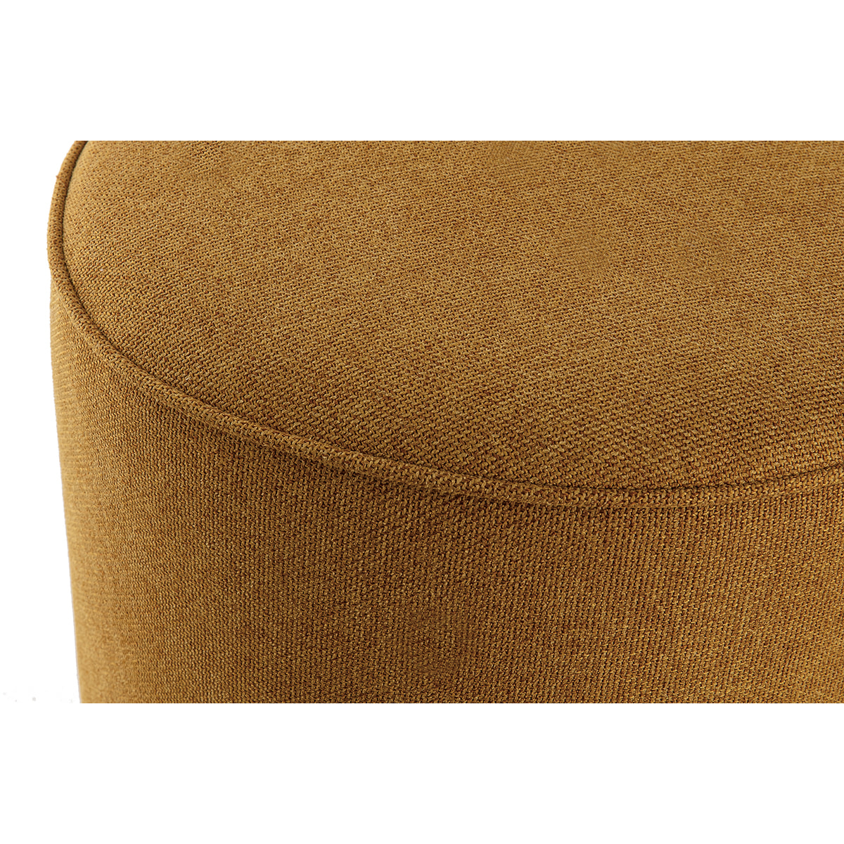 Pouf rond en tissu jaune cumin D40 cm COQ