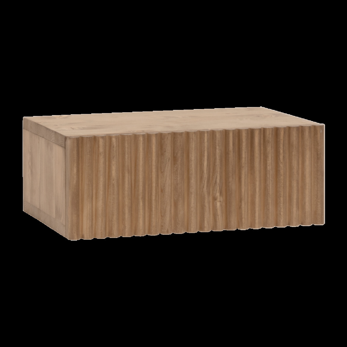 Table de chevet en bois massif flottant ton chêne foncé de 40cm Hauteur: 15 Longueur: 40 Largeur: 25.5