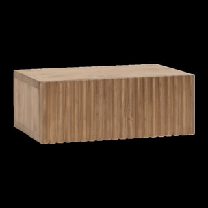 Table de chevet en bois massif flottant ton chêne foncé de 40cm Hauteur: 15 Longueur: 40 Largeur: 25.5