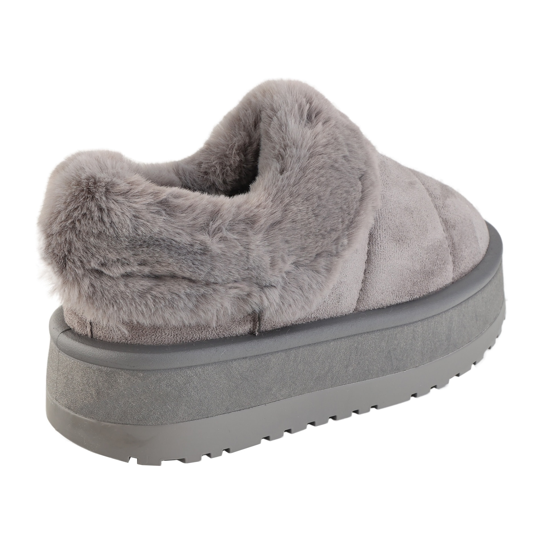 Ciabatte in simil camoscio imbottite con platform