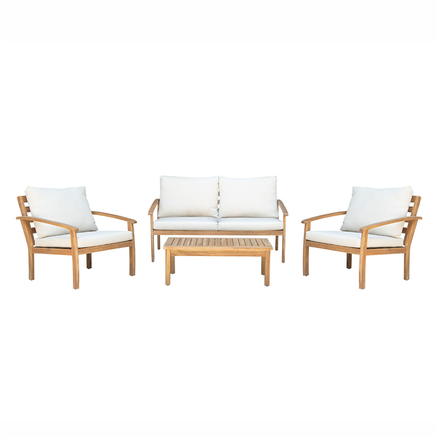 Salon de jardin 4 places en acacia PHAN