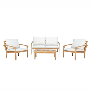 Salon de jardin 4 places en acacia PHAN