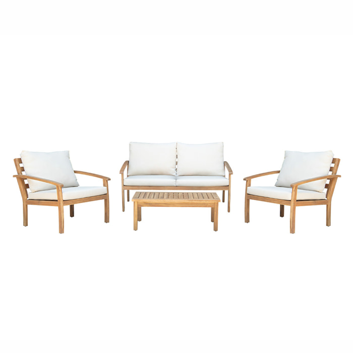 Salon de jardin 4 places en acacia PHAN