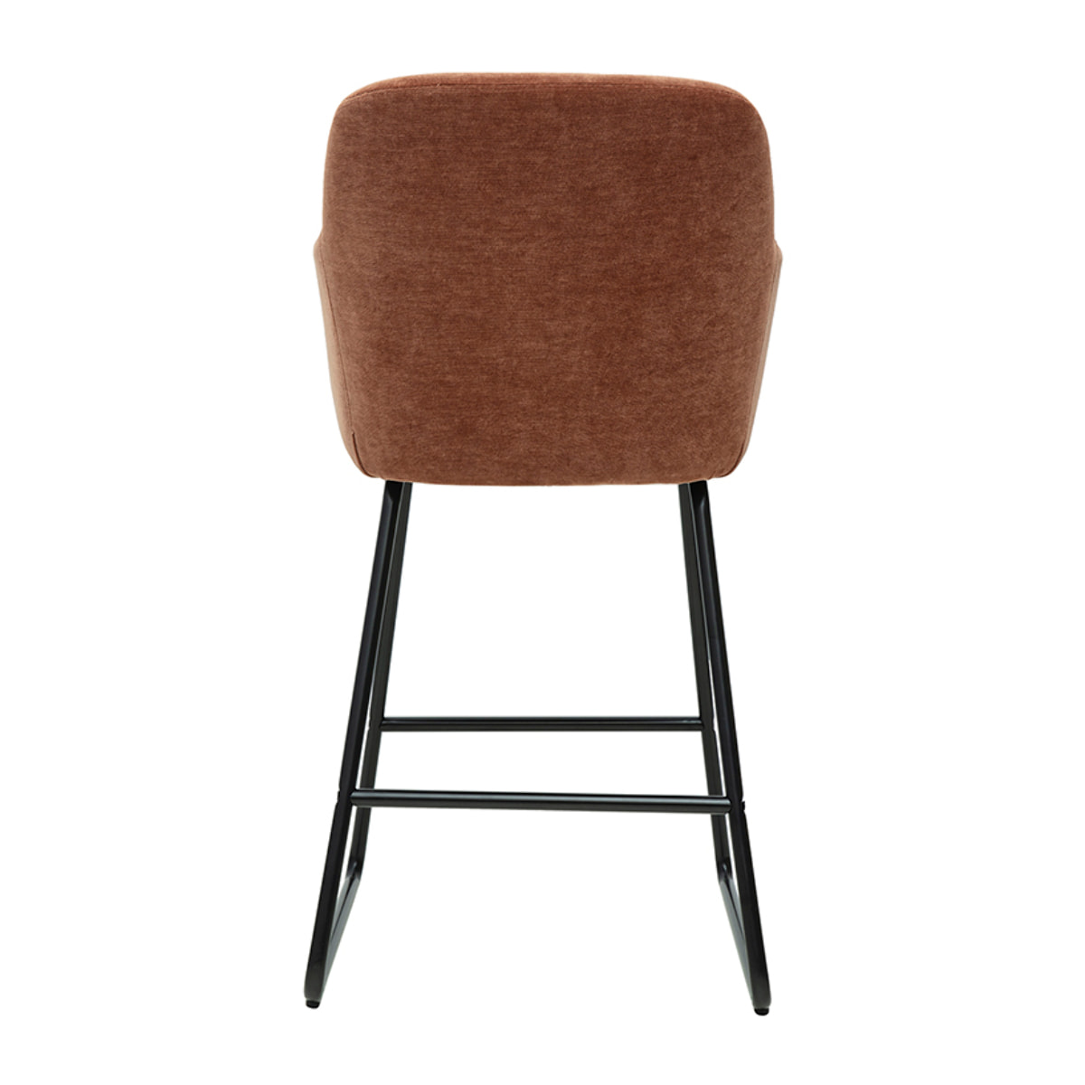 Tabourets de bar en tissu effet velours terre brûlée H65 cm (lot de 2) AMIKA