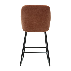 Tabourets de bar en tissu effet velours terre brûlée H65 cm (lot de 2) AMIKA