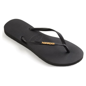 Infradito Havaianas Slim Logo Metallic Black Gold Nero