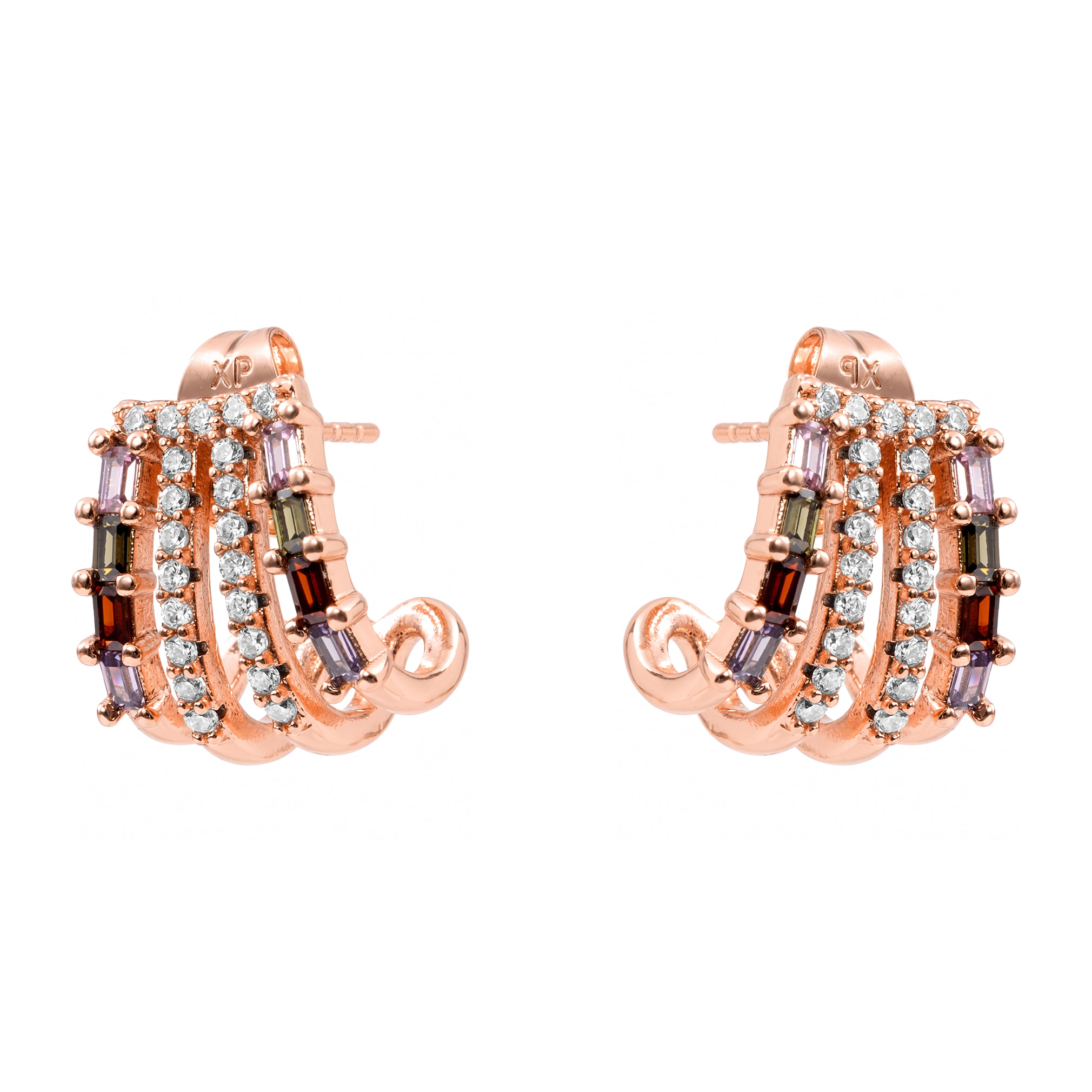 Pendientes Drukva acabado oro rosa 18k
