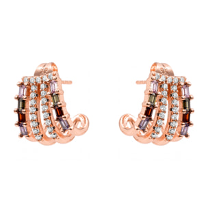 Pendientes Drukva acabado oro rosa 18k