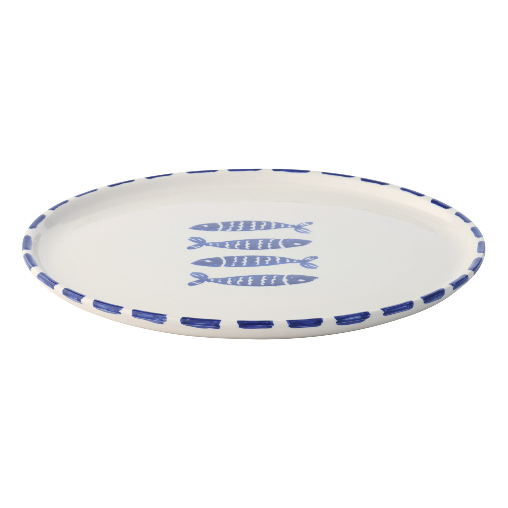 J-Line Assiette Poisson - céramique - bleu foncé