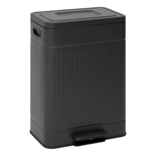 Poubelle Nova avec Pedale 2x30L Noir 45,5x36,5x67 cm