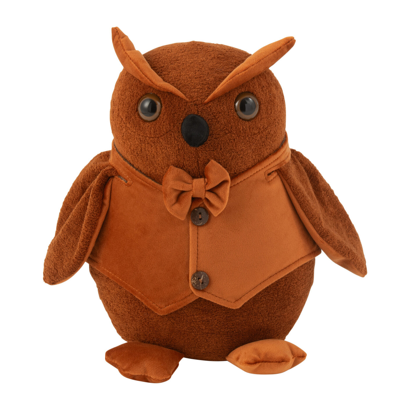 J-Line cale-porte Chouette Bouclé - textiel/velours - cognac