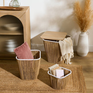 Lot de 3 paniers de rangement Banjo beige