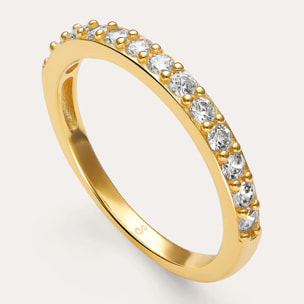 Anillo Shine Plata Baño Oro