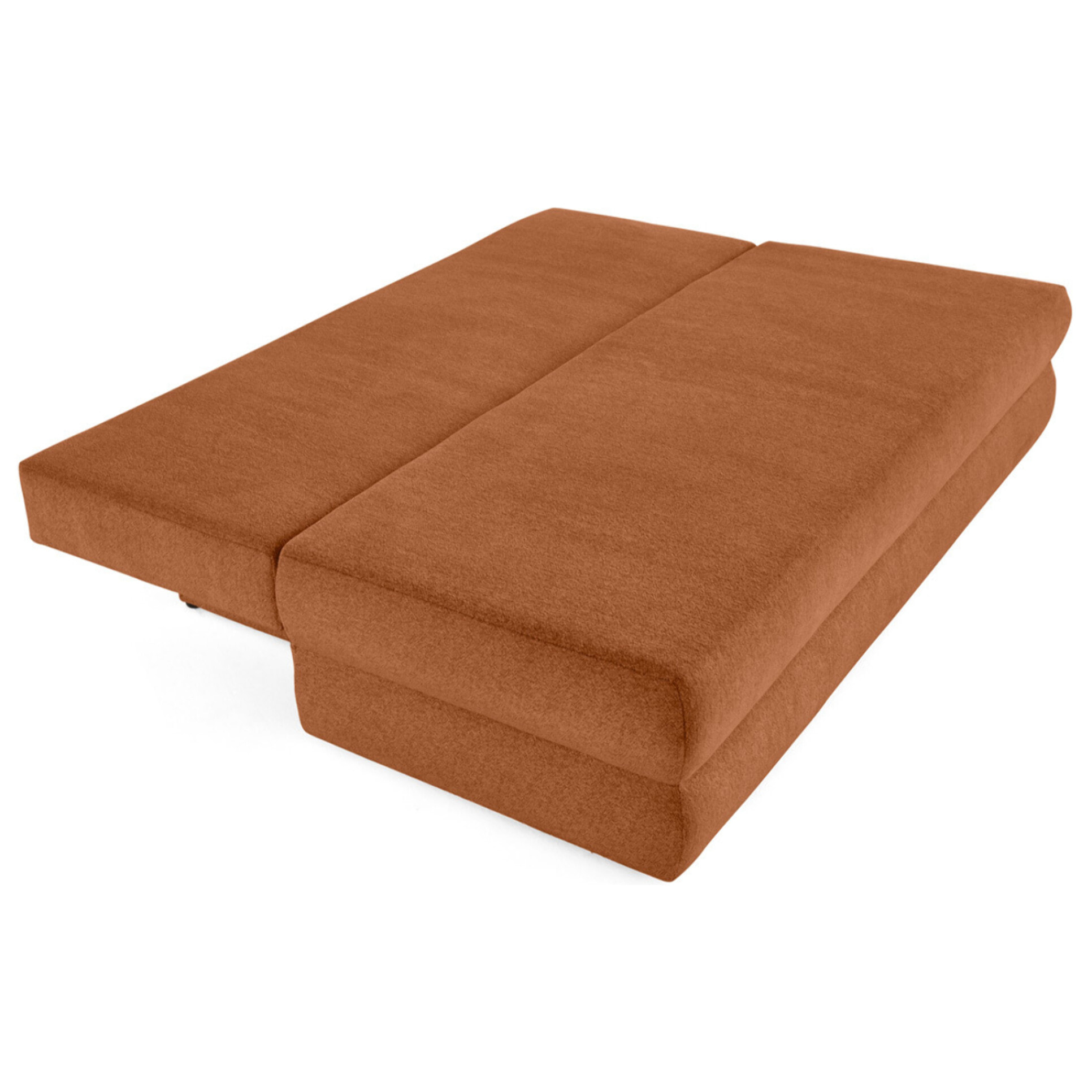 Nora - canapé 3 places convertible avec coffre en tissu texturé - Terracotta