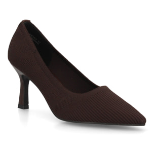 Zapato salón para mujer con tacón, punta fina y tejido elástico