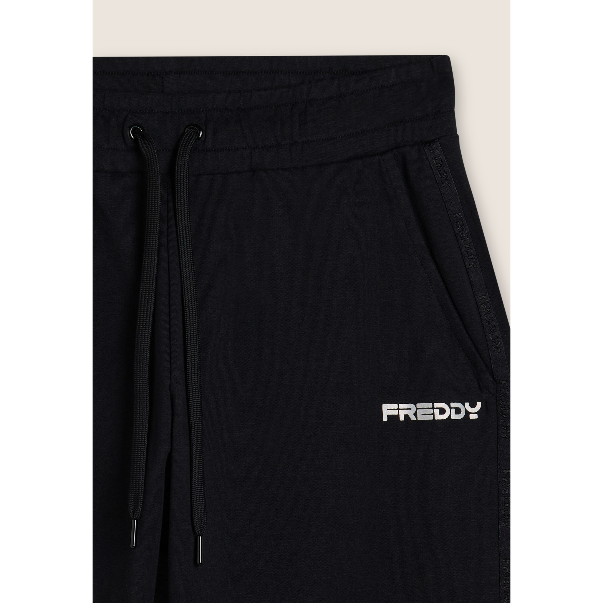 Pantaloni comfort con gamba dritta e stampa laterale