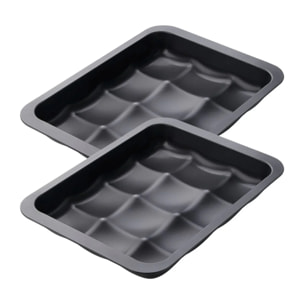 Ensemble de 2 Moules 12 mini pains ou brioches 36 x 27 cm Zenker Black Metallic