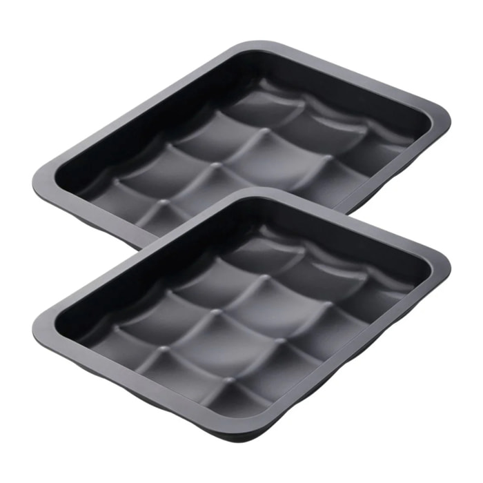 Ensemble de 2 Moules 12 mini pains ou brioches 36 x 27 cm Zenker Black Metallic