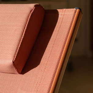 Lot de 2 chaises longues en acier inoxydable corail NAPOLI