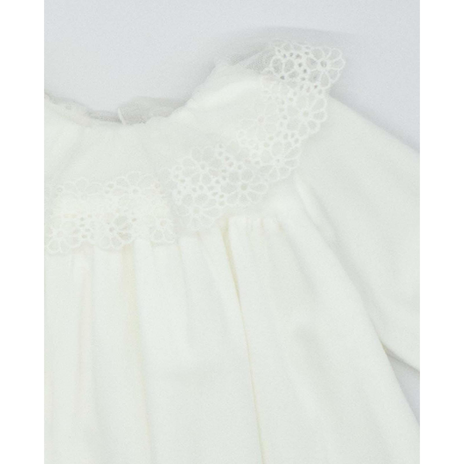 Vestido terciopelo con puntilla blanco