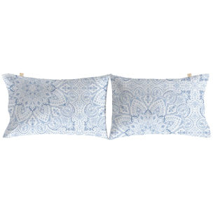 2 Fundas de almohada 50x75 cm azul RONDA - 100% algodón -